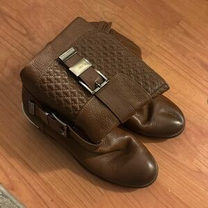 Vince Camuto women's welton round toe Mid calf leather boots brown size 8.5